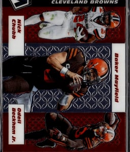 2020 Nick Chubb, Baker Mayfield, Odel Beckham Jr. #FF-4 Mosaic Flea Flicker