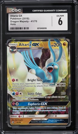 2018 Pokemon Sun & Moon Dragon Majesty Holo Altaria GX #41 CGC 6 EXMT