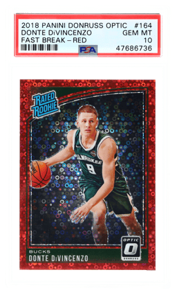2018 Donruss Optic Fast Break Red Donte Divincenzo #164 76/85 PSA 10