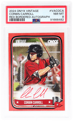 2024 Onyx Vintage Red Bordered Autograph Corbin Carroll #VACOCA 11/25 PSA 8