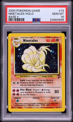 2000 Pokemon Base Set 2 Holo Ninetales #13 PSA 10 GEM MINT
