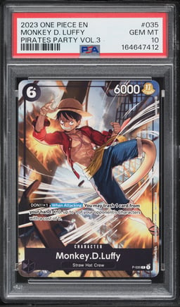 2023 One Piece Promo Pirates Party Vol 3 Monkey D. Luffy #P-035 PSA 10 GEM MINT
