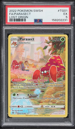 2022 Pokemon Sword & Shield Lost Origin Trainers Gallery CHR Parasect #TG01 PSA 5 EX