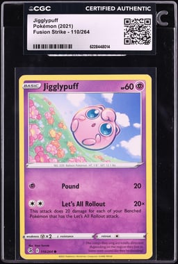 2021 Pokemon Sword & Shield Fusion Strike Jigglypuff #110 CGC AUTH