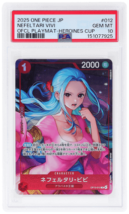 2025 One Piece Promo Japanese Official Playmat Heroines Cup Nefeltari Vivi #OP13012 PSA 10