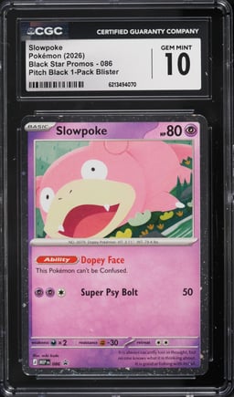 2026 Pokemon Mega Evolution Black Star Promo Pitch Black 1-Pack Blister Slowpoke #086 CGC 10