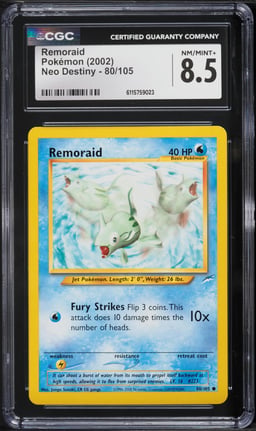 2002 Pokemon Neo Destiny Remoraid #80 CGC 8.5 NM-MT+