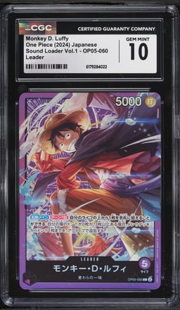 2024 One Piece Japanese Sound Loader Vol. 1 Leader Monkey D. Luffy #OP05-060 CGC 10 GEM MINT