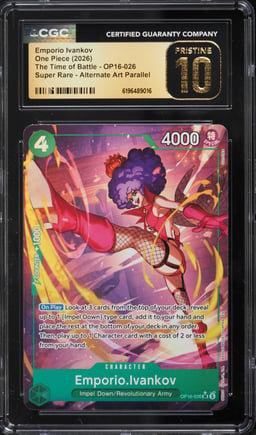 2026 One Piece The Time Of Battle SR Alt Art Emporio Ivankov #OP16-026 CGC 10 PRISTINE