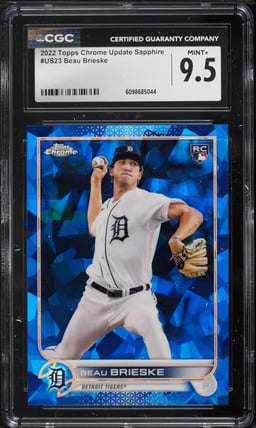 2022 Topps Chrome Update Sapphire Beau Brieske ROOKIE #US23 CGC 9.5 MINT+