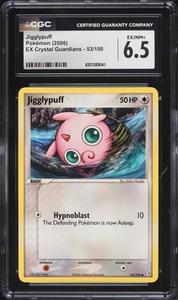 2006 Pokemon Ex Crystal Guardians Jigglypuff #53 CGC 6.5 EXMT+