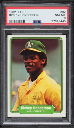 1982 Fleer Rickey Henderson #92 PSA 8 NM-MT