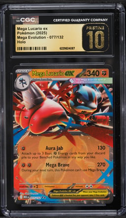 2025 Pokemon Mega Evolution Holo Mega Lucario Ex #77 CGC 10 PRISTINE