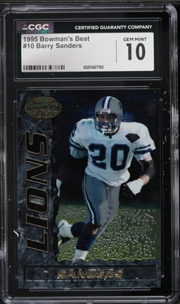 1995 Bowman's Best Barry Sanders #10 CGC 10 GEM MINT