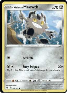 2020 Galarian Meowth #112 Vivid Voltage