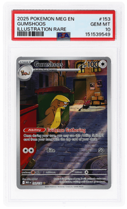 2025 Pokemon Mega Evolution Illustration Rare Gumshoos #153 PSA 10