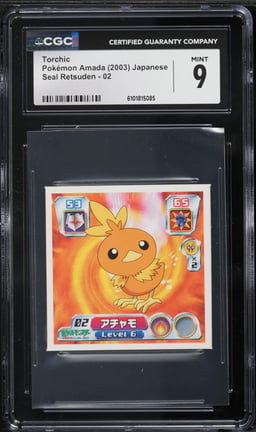 2003 Pokemon Japanese Amada Seal Retsuden Torchic #02 CGC 9 MINT