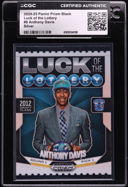 2024 Panini Prizm Black Luck Of The Lottery Silver Anthony Davis #8 CGC AUTH