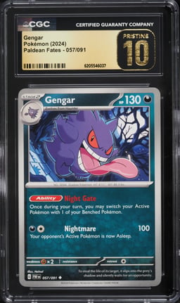 2024 Pokemon Scarlet & Violet Paldean Fates Gengar #57 CGC 10 PRISTINE