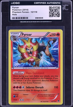 2014 Pokemon Phantom Forces Holo Pyroar #12 CGC AUTH
