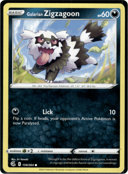 2021 Galarian Zigzagoon #159 Fusion Strike