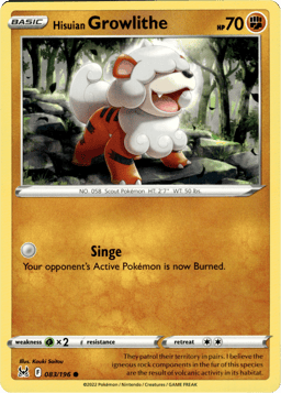 2022 Hisuian Growlithe #83 Lost Origin