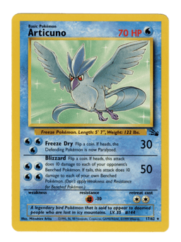 1999 Articuno #17 Fossil Unlimited