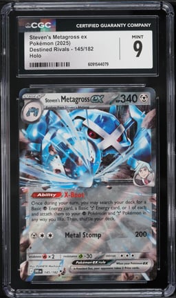 2025 Pokemon Scarlet & Violet Destined Rivals Holo Steven's Metagross ex #145 CGC 9 MINT