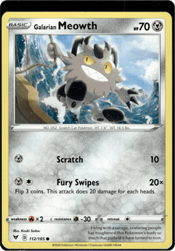 2020 Galarian Meowth #112 Vivid Voltage