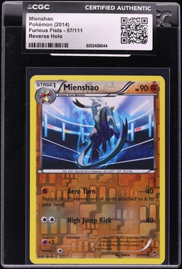 2014 Pokemon XY Furious Fists Reverse Holo Mienshao #57 CGC AUTH