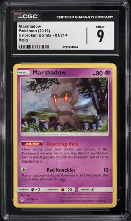 2019 Pokemon Sun & Moon Unbroken Bonds Holo Marshadow #81 CGC 9 MINT