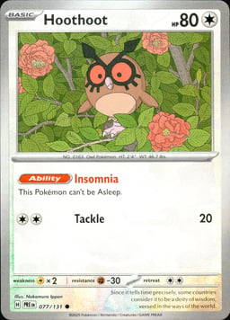 2025 Hoothoot  (Master Ball) #77 Prismatic Evolutions