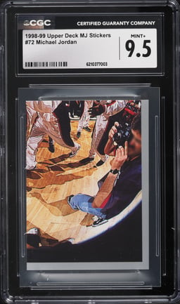 1998 Upper Deck MJ Stickers Michael Jordan #72 CGC 9.5 MINT+