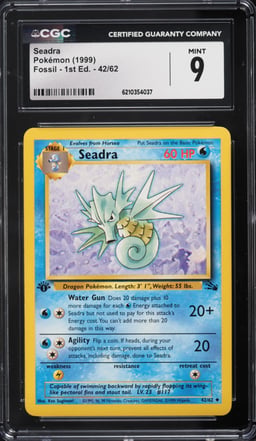 1999 Pokemon Fossil 1st Edition Seadra #42 CGC 9 MINT