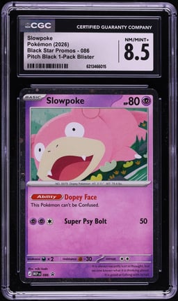 2026 Pokemon Mega Evolution Black Star Promo Pitch Black 1-Pack Blister Slowpoke #086 CGC 8.5