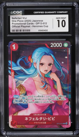 2025 One Piece Japanese Promo Official Playmat Heroines Cup Nefertari Vivi #OP13-012 CGC 10 GEM