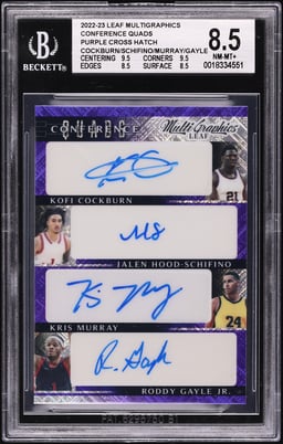 2022 Leaf Multigraphics Purple Cockburn Hood-Schifino Murray Gayle Jr. RC AUTO /20 BGS 8.5