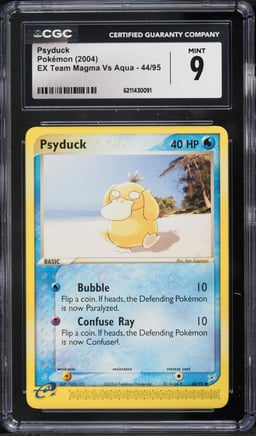 2004 Pokemon Ex Team Magma Vs Aqua Psyduck #44 CGC 9 MINT