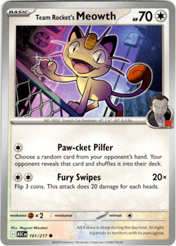 2026 Team Rocket's Meowth #161 Ascended Heroes