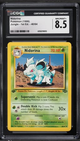 1999 Pokemon Jungle 1st Edition Nidorina #40 CGC 8.5 NM-MT+