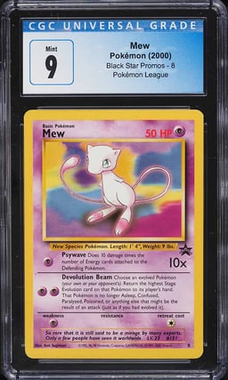 2000 Pokemon League Black Star Promo Mew #8 CGC 9 MINT