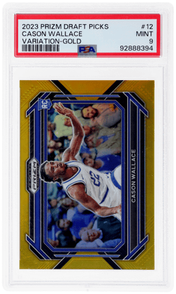 2023 Panini Prizm Draft Picks Variation Gold Prizm Cason Wallace #12 1/10 PSA 9