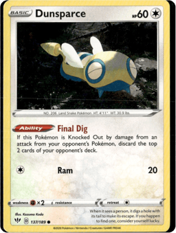 2020 Dunsparce #137 Darkness Ablaze