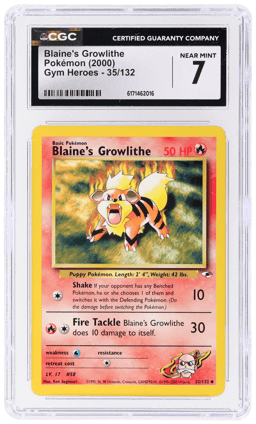 2000 Pokemon Gym Heroes Blaine's Growlithe #35 CGC 7
