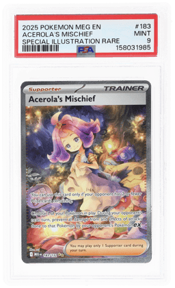 2025 Pokemon Mega Evolution Special Illustration Rare Acerola's Mischief #183 PSA 9