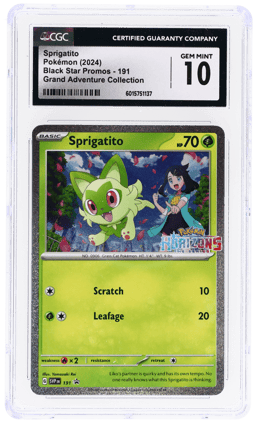 2024 Pokemon Black Star Promos Grand Adventure Collection Sprigatito #191 CGC 10