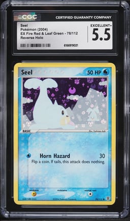 2004 Pokemon EX Fire Red & Leaf Green Reverse Holo Seel #78 CGC 5.5 EX+