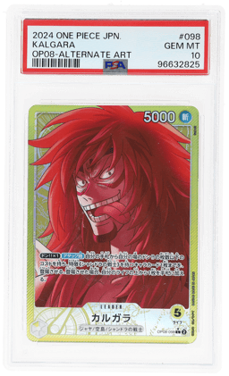 2024 One Piece Two Legends Japanese Alternate Art Leader Kalgara #OP08098 PSA 10