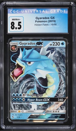 2019 Pokemon Sun & Moon Hidden Fates Holo Gyarados GX #16 CGC 8.5 NM-MT+