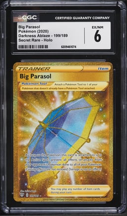 2020 Pokemon Sword & Shield Darkness Ablaze Gold Rare Big Parasol #199 CGC 6 EXMT
